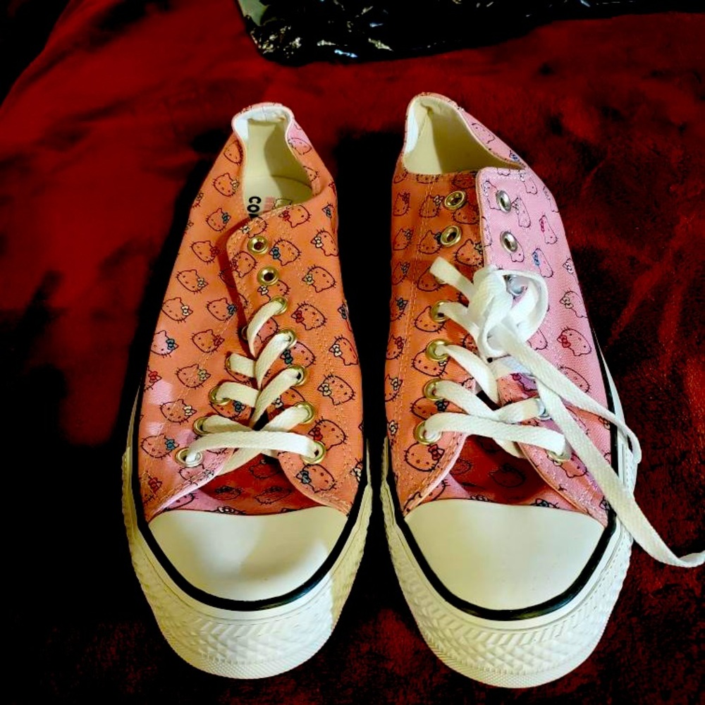 Pink Hello Kitty Converse shoes